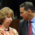 ES diplomatijos vadovė Catherine Ashton ir Lenkijos užsienio reikalų ministras Radoslawas Sikorskis