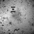 &bdquo;Hayabusa2&ldquo; zondas, nusileidęs ant asteroido Ryugu pavir&scaron;iaus (fotografuota modulio ONC-W1)