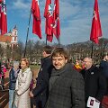 Benediktas Vanagas Vilniaus Luki&scaron;kių aik&scaron;tėje i&scaron;kėlė istorinę Lietuvos vėliavą 2015 m. kovo 11 d. 