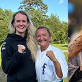 Austėja Landsbergienė su karatė trenere