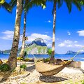Balto smėlio paplūdimys Palavano saloje, Filipinai
