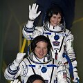 Antonas &Scaron;kaplerovas (Rusija), NASA astronautas Terry Virtsas (JAV) ir ESA astronautė Samantha Cristoforetti