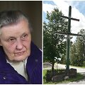 Angelė Kontrimienė ir Kumpikų kaimo kryžius
