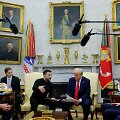 Volodymyras Zelenskis ir Donaldas Trumpas