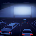 Žmonės Cinema Drive-in kino teatras