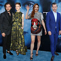 &bdquo;Sostų karų&ldquo; aktoriai (i&scaron; kairės): Kitas Haringtonas ir Rose Leslie, Sophie Turner, Nikolajus Costeris-Waldau ir Maisie Williams