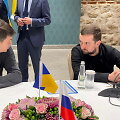 Ukrainos prezidento kanceliarijos administracijos vadovo pavaduotojas  K.Tymo&scaron;enko ir kanceliarijos vadovo patarėjas  M.Podoliakas