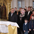 Vladimiras Putinas pamaldose dalyvavo &Scaron;ventųjų Simono ir Onos cerkvėje Sankt Peterburge.