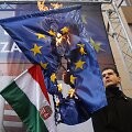 Vengrijos Jobbik partijos nariai degina ES vėliavą