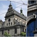 &Scaron;v. Andriejaus bernardinų bažnyčia Lvive prie&scaron; karą ir &scaron;v. Kazimieras ant &scaron;ios bažnyčios fasado 