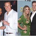 Meghan Markle ir Trevoras Engelsonas per savo vestuves Jamaikoje (kairėje), Tracey Kurland ir Trevoras Engelsonas (de&scaron;inėje)