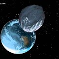VIDEO kadras: Vasario 15 dieną pro pat Žemę pralėks 45 metrų skersmens asteroidas &bdquo;2012 DA14&ldquo;