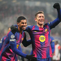 Marcusas Rashfordas (kairėje) ir Robertas Lewandowskis (de&scaron;inėje)