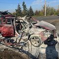 Žurnalistų automobilis po drono smūgio