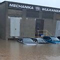 Vandens užlietos Bielsko Bialos gatvės ir kiemai