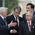 Valdas Adamkus, Viktoras Ju&scaron;čenka, Lecha Kaczynskis ir Michailas Saaka&scaron;vilis