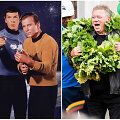 Williamas Shatneris Vilniuje ir su Leonardu Nimoy seriale &bdquo;Žvaigždžių kelias&ldquo; (kairėje)