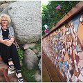 Menininkė Dalia Kirkutienė laimingomis &scaron;ukėmis i&scaron;puo&scaron;ė terasos sieną