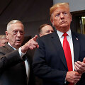 JAV gynybos sekretorius Jamesas Mattisas ir JAV prezidentas Donaldas Trumpas