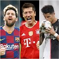 Lionelis Messi, Robertas Lewandowskis, Cristiano Ronaldo ir Karimas Benzema