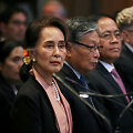 Mianmaro civilinė lyderė Aung San Suu Kyi 
