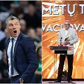 Vaclovas Kidykas (de&scaron;inėje) pripažintas geriausiu Lietuvos sporto treneriu 2018 metais.