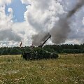 Lietuvos kariuomenės savaeigės haubicos PzH2000 pratybose &bdquo;Ugninis griausmas&ldquo;