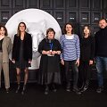 Filmo komanda. I&scaron; kairės Eitvydas Do&scaron;kus, Agnė Misiūnaitė, Dovilė &Scaron;arutytė, festivalio direktorė Tiina Lokk, Lukas Malinauskas, Uljana Kim, Saulius Urbanavičius