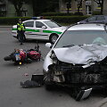 Motociklo susidūrimas su automobiliu 