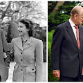 Karalienė Elizabeth II ir princas Philipas 1947 metais (kairėje) ir 2007 metais