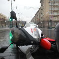 Motociklo ir automobilio avarija Gedimino pr. ir A.Go&scaron;tauto gatvių sankryžoje