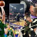 Domantas Sabonis su sūnumi ir žmona