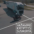 Vilkiko ir motociklo trajektorijų susikirtimas