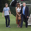 Donaldas Trumpas su žmona Melania ir sūnumi Barronu