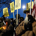 Protestai prie&scaron; ICE / JOHN MOORE / Getty Images via AFP