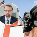 Mindaugas Kvietkauskas ir Salomėjos Nėries paminklas Vilniuje