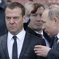 Dmitrijus Medvedevas ir Vladimiras Putinas