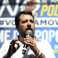 Matteo Salvini per rėmėjų mitingą