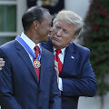 Tigeris Woodsas ir Donaldas Trumpas