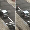 Kankinamai stropus automobilio parkavimas Belgijoje