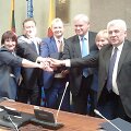 Naująją Klaipėdos savivaldybės tarybos valdančiąją koaliciją sudarysiančių partijų skyrių vadovai