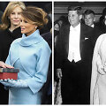 Donaldas Trumpas su žmona Melania Trump ir Johnas F. Kennedy su žmona Jacqueline Kennedy (1961 m.)