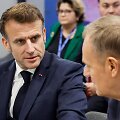 Emmanuelis Macronas ir Donaldas Tuskas / LUDOVIC MARIN / AFP