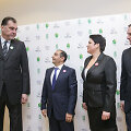 LKF prezidentas Arvydas Sabonis, Azerbaidžano ambasadorius Lietuvoje J.E. Hasanas Mammadzada, LTOK prezidentė Daina Gudzinevičiūtė, LKF generalinis sekretorius Mindaugas &Scaron;pokas
