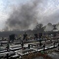 Krematoriumo dūmai Kijevo kapinėse