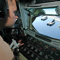 KC-135 kuro papildymo lėktuvas. Vaizdas i&scaron; vidaus
