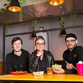 Restorano &bdquo;Spice&ldquo; įkūrėjai Vytautas Donatas Banionis, Justina Marozaitė ir Justas Vabuolas, 