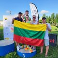 Elžbieta Adomaitytė, Titas Puronas, treneris Paulius Aleksandravičius, treneris Pavelas Makarovas ir trenerė Dalia Budavičiūtė