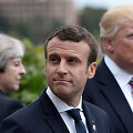 Theresa May, Emmanuelis Macronas ir Donaldas Trumpas