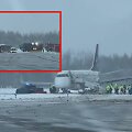 Vilniaus oro uoste nuo tako nuslydo i&scaron; Var&scaron;uvos atskridęs lėktuvas